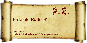 Hatsek Rudolf névjegykártya